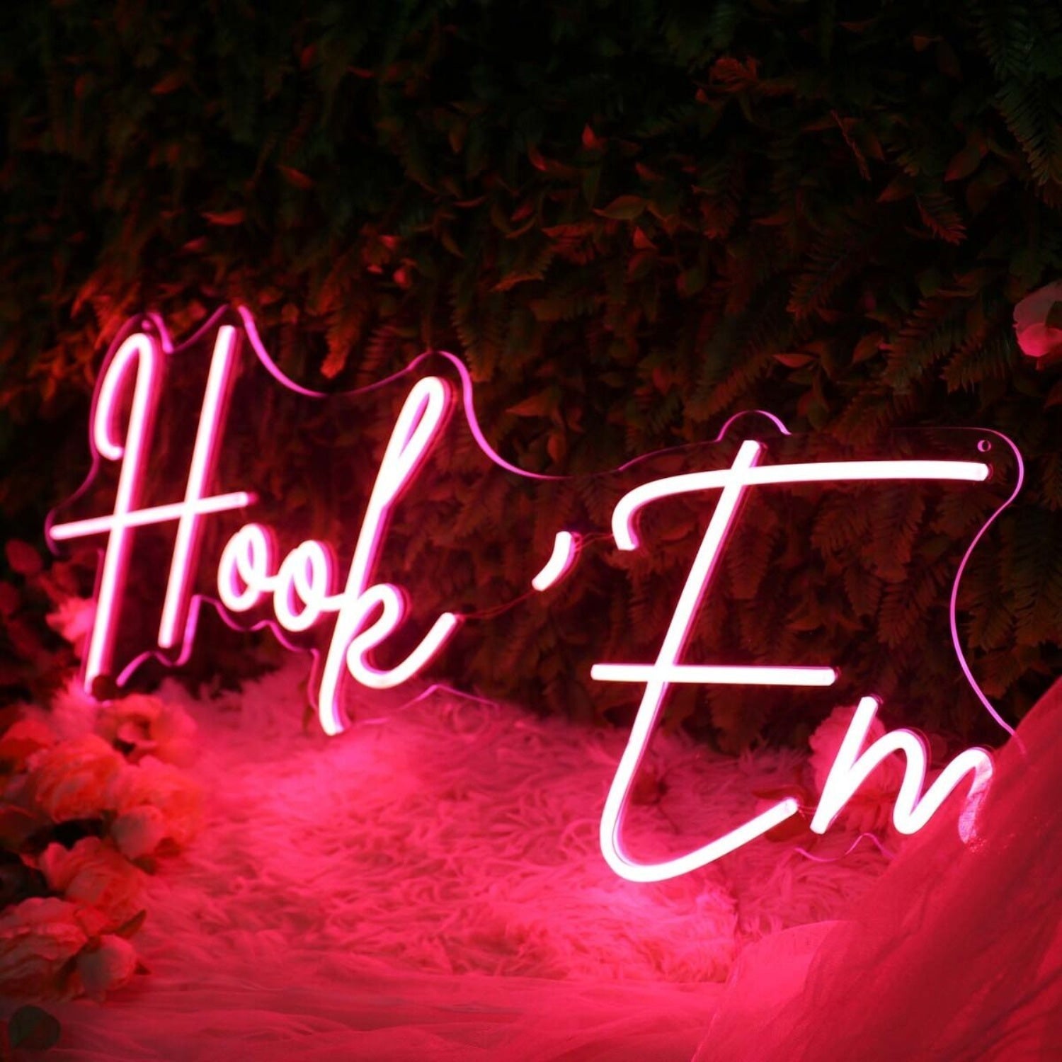 Hook Em Red Led Neon Sign - Shineneon