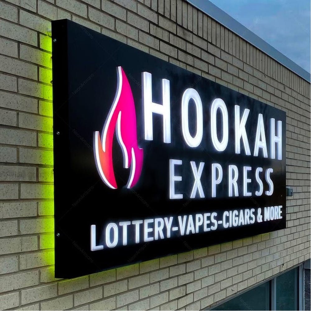 Hookah Express 3D Frontlit And Backlit Channel Letter Led Light Sign - Shineneon