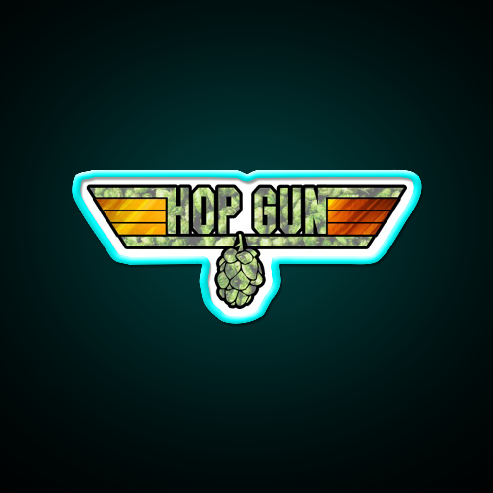 Hop Gun Beer Bar Decor Led Neon Sign Rgb Color - Size and dimension reference