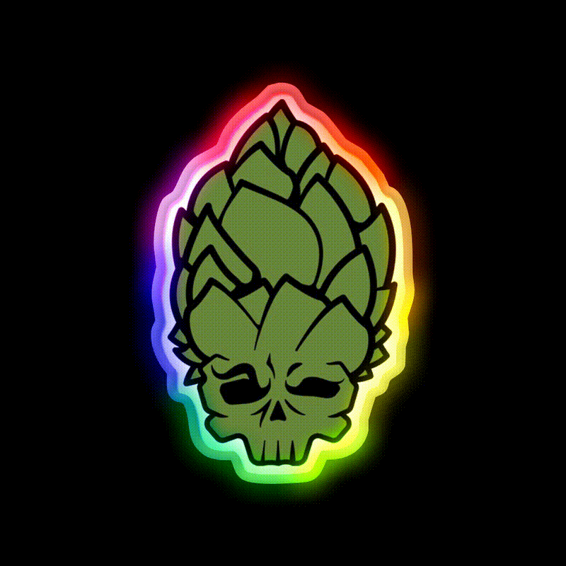 Hop Head Beer Bar Decor Led Neon Sign Rgb Color - LED neon sign close-up detail