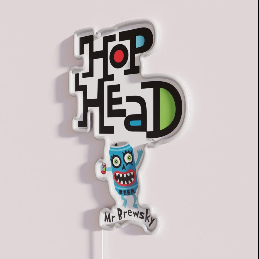 Hop Head Mr Brewsky Light Rgb Led Neon Sign - Shineneon