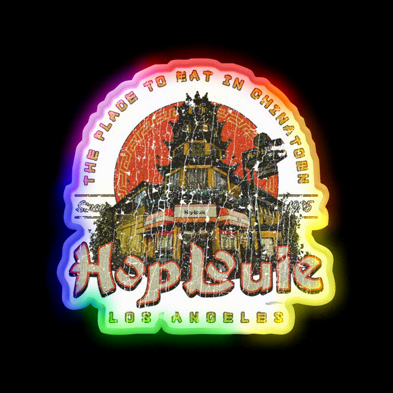 Hop Louie Los Angeles Asian Cultural Led Neon Sign Rgb Color - LED neon sign close-up detail