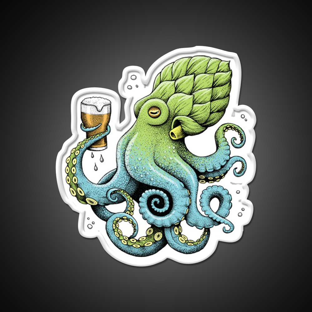 Hop To Pus Octopus Drinking Beer Bar Decor Led Neon Sign Rgb Color - LED neon sign view 11