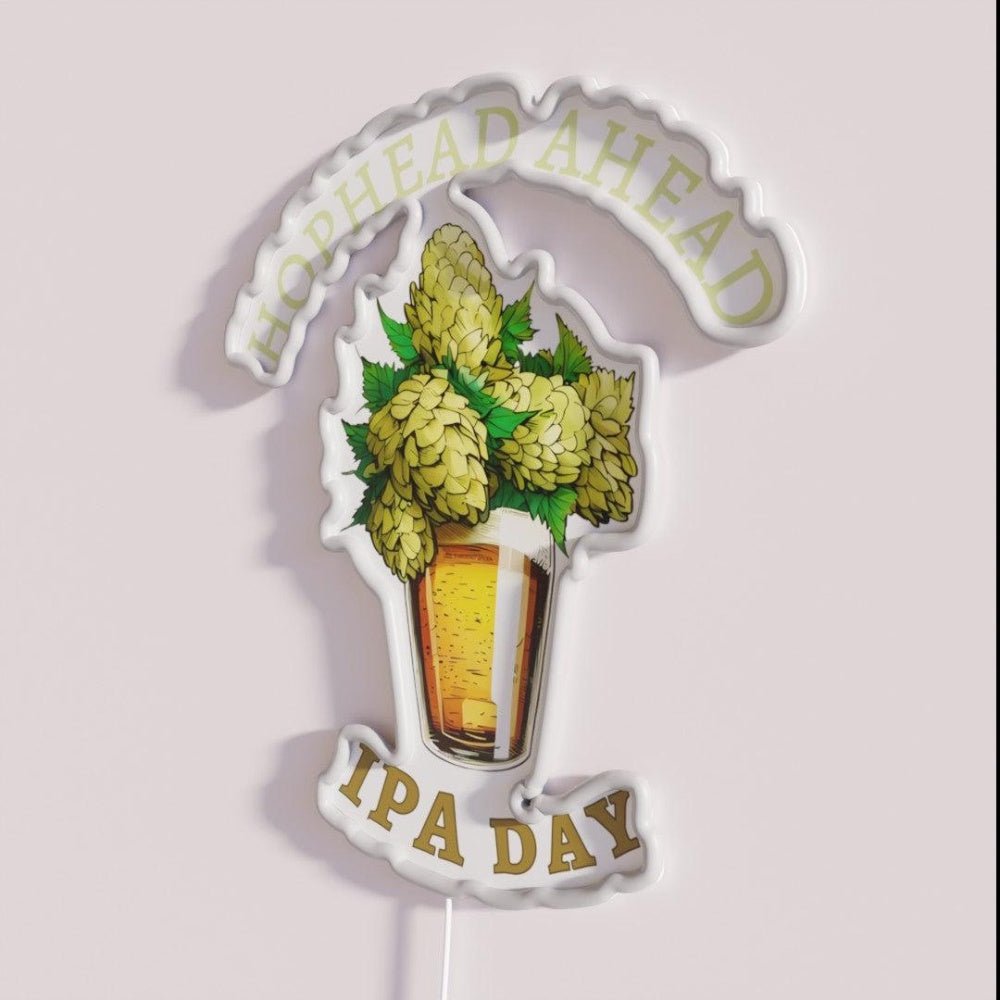 Hophead Ahead Beer Geek Ipa Day Rgb Led Neon Sign - Shineneon