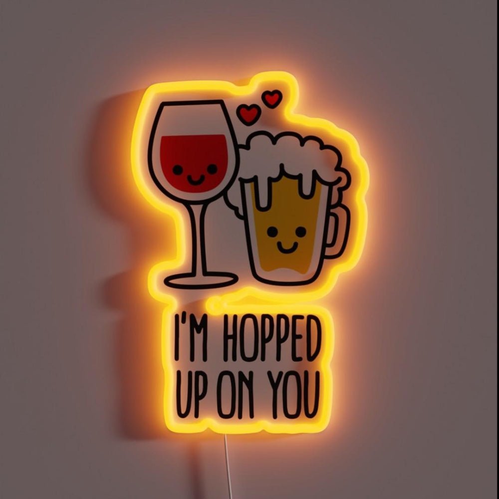 Hopped Up On You Funny Valentines Day Couples Rgb Led Neon Sign - Shineneon