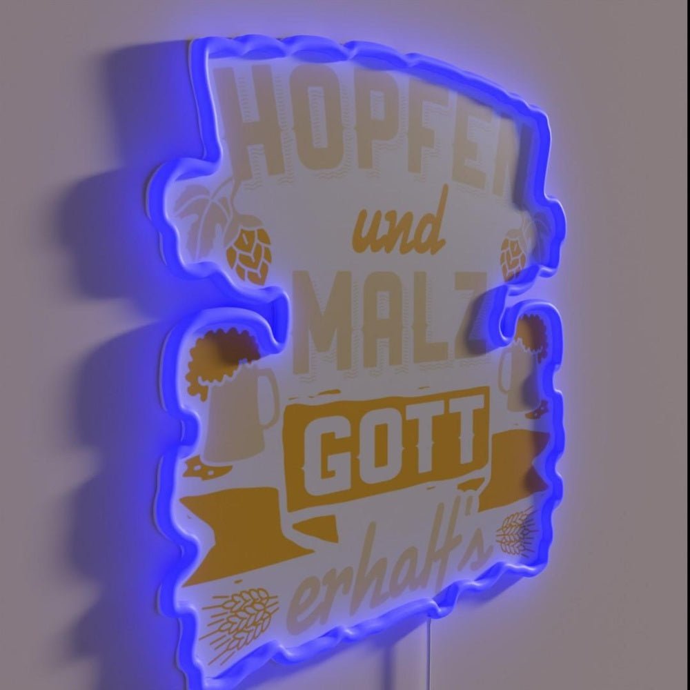 Hops And Malt God Receives It Reinheitsgebot Rgb Led Neon Sign - Shineneon