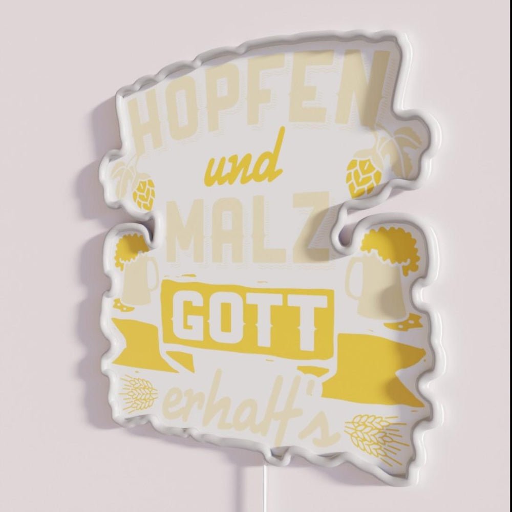 Hops And Malt God Receives It Reinheitsgebot Rgb Led Neon Sign - Shineneon