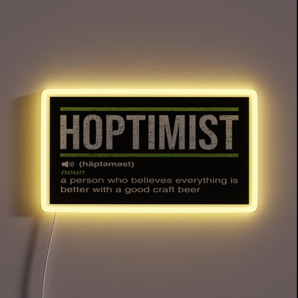 Hoptimist Definition For Craft Beer Lovers Rgb Led Neon Sign - Shineneon