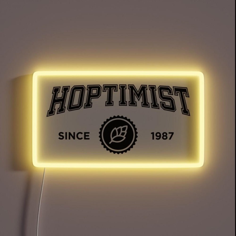 Hoptimist University Style 1987 Craft Beer Design Rgb Led Neon Sign - Shineneon