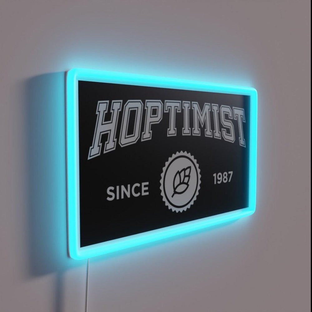 Hoptimist University Style 1987 Craft Beer Rgb Led Neon Sign - Shineneon