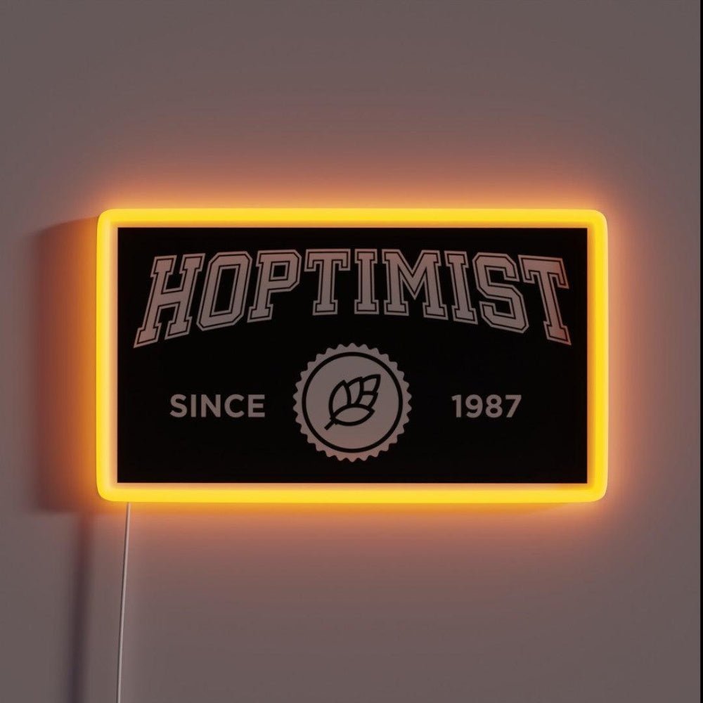 Hoptimist University Style 1987 Craft Beer Rgb Led Neon Sign - Shineneon