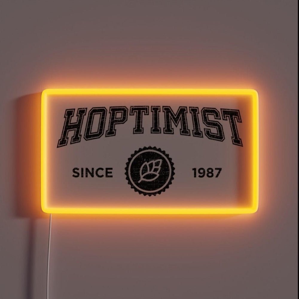 Hoptimist University Style 1987 Craft Beer Rgb Led Neon Sign Bar Wall Art - Shineneon