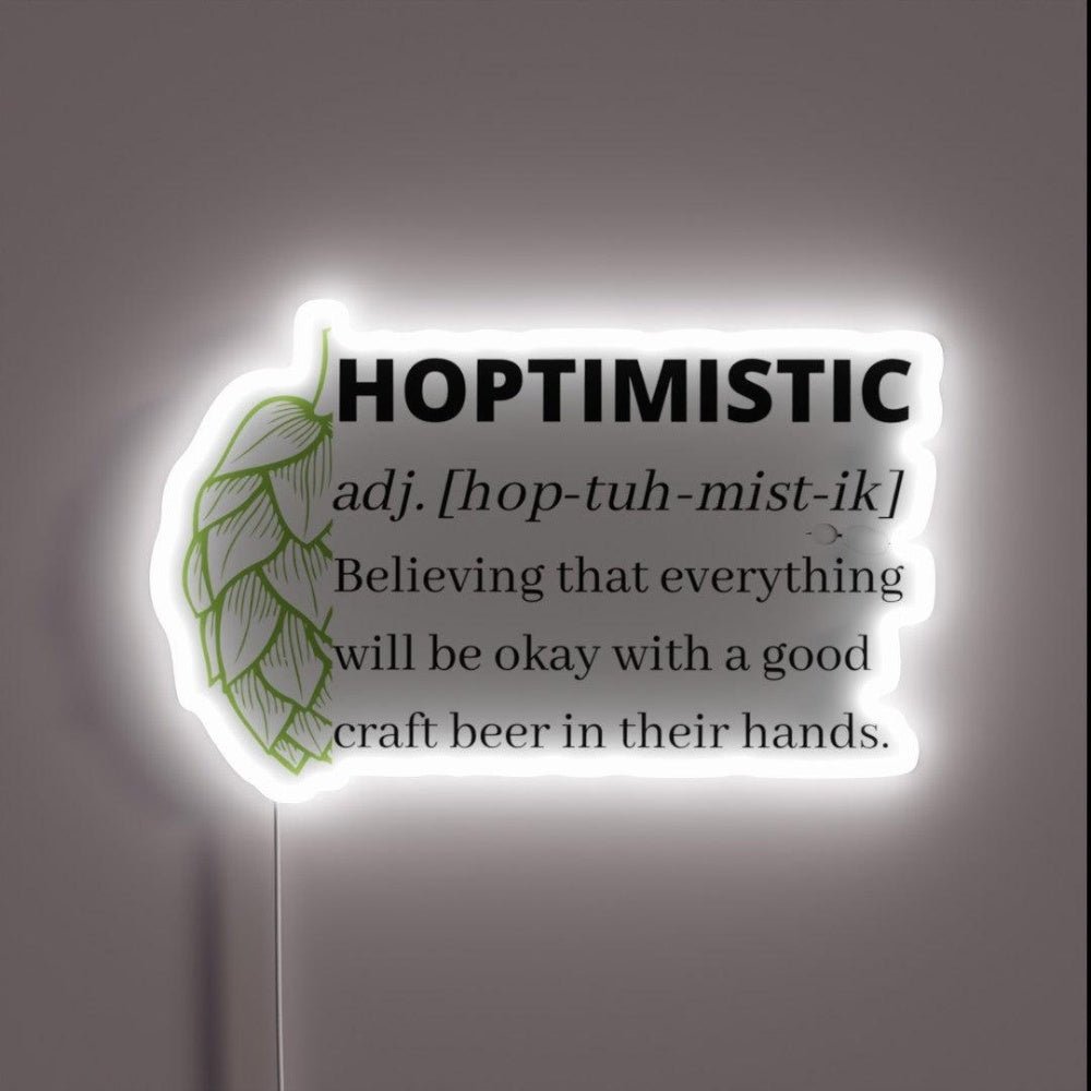 Hoptimistic Dictionary Definition Funny Beer Gifts Rgb Led Neon Sign - Shineneon
