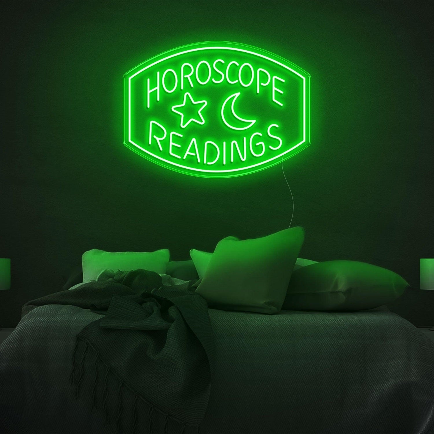 Horoscope Readings Star Moon Blue Led Neon Sign For Zodiac Bedroom Decor | Shineneon
