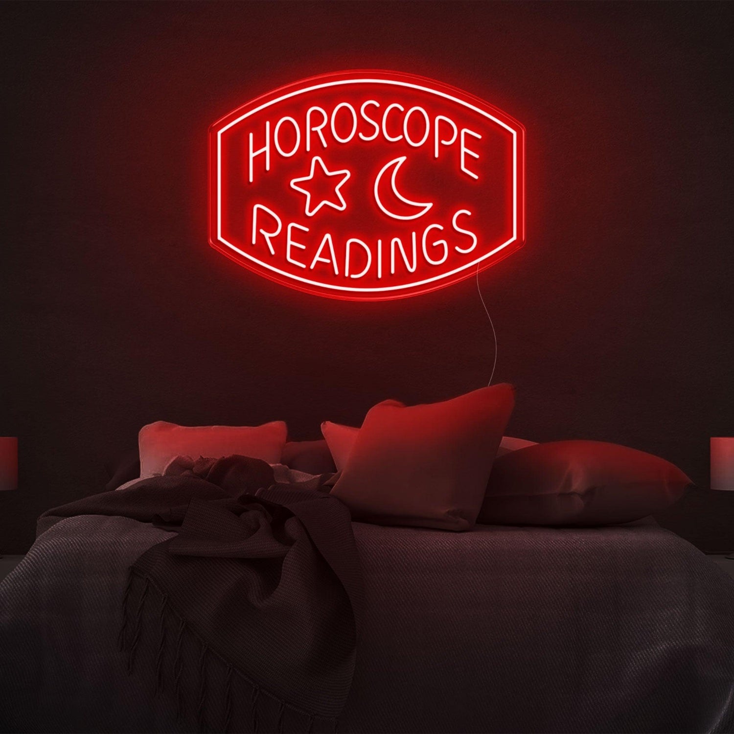 Horoscope Readings Star Moon Blue Led Neon Sign For Zodiac Bedroom Decor | Shineneon