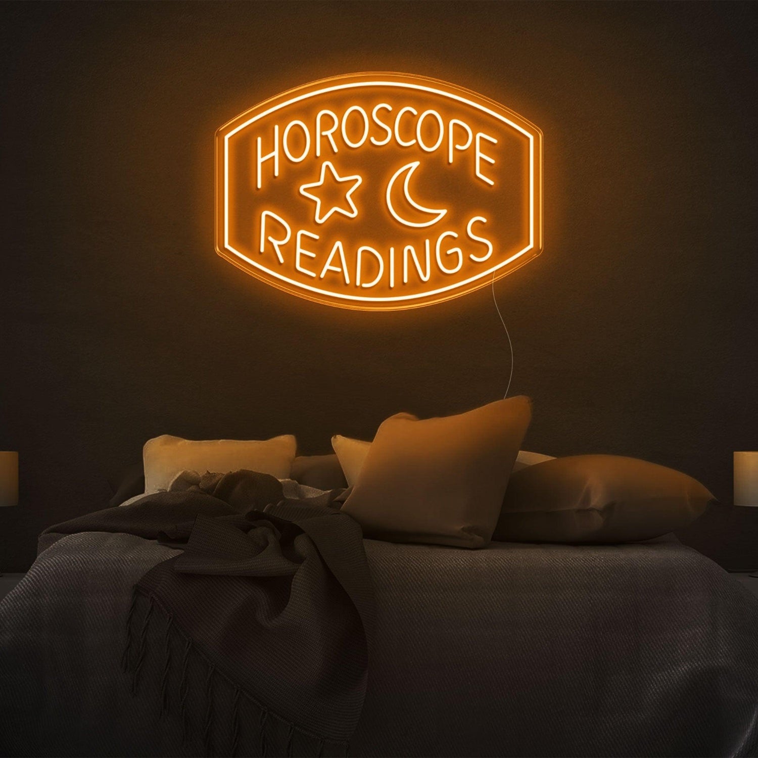 Horoscope Readings Star Moon Blue Led Neon Sign For Zodiac Bedroom Decor | Shineneon