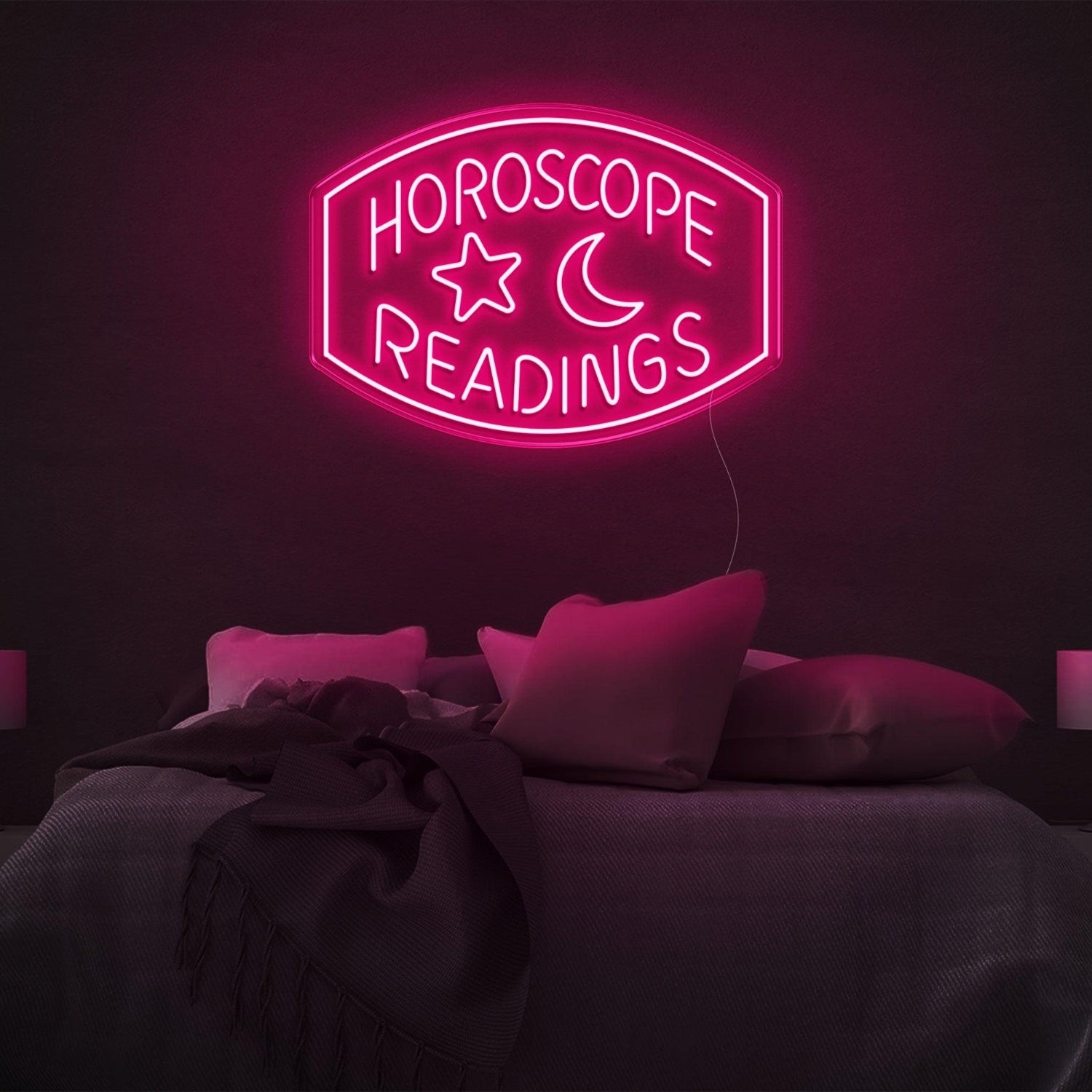 Horoscope Readings Star Moon Blue Led Neon Sign For Zodiac Bedroom Decor | Shineneon