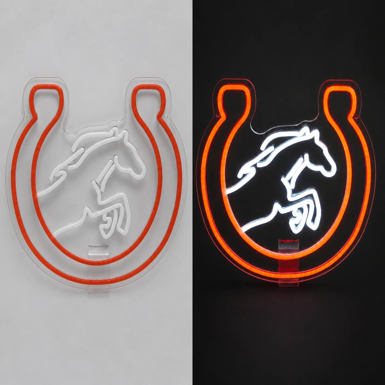 Horse Head Horseshoe Vintage LED Neon Sign - Shineneon