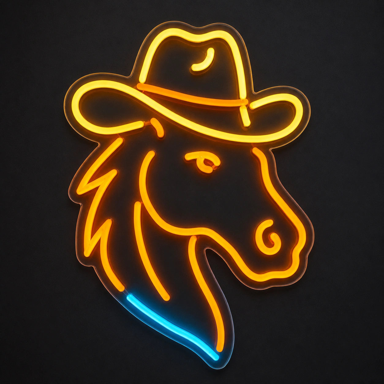 Horse Wearing Cowboy Hat Vintage LED Neon Sign main product image