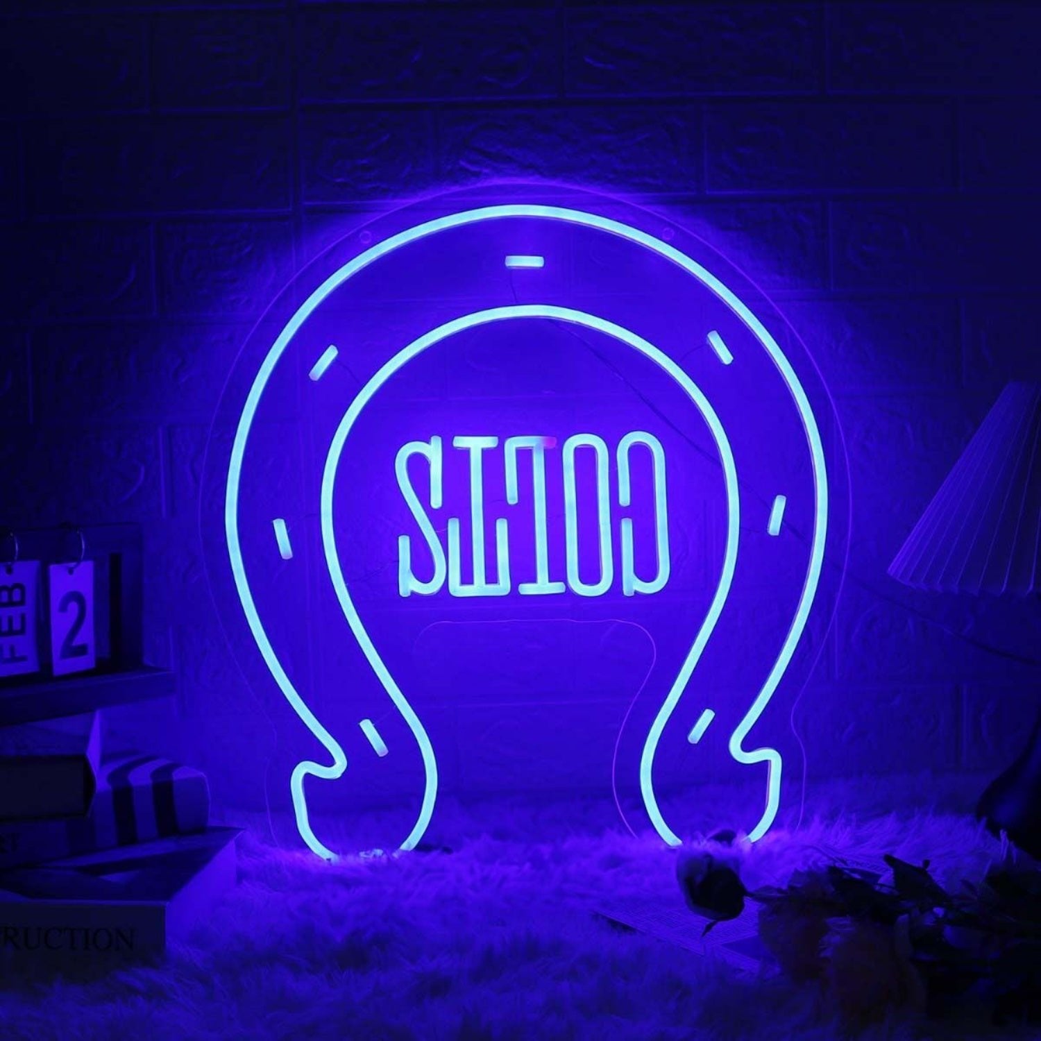 Horseshoe Blue Led Neon Sign - Shineneon