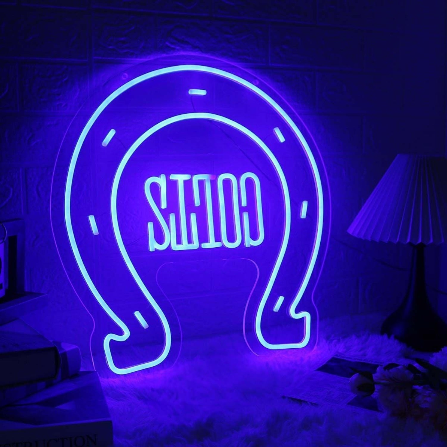 Horseshoe Blue Led Neon Sign - Shineneon