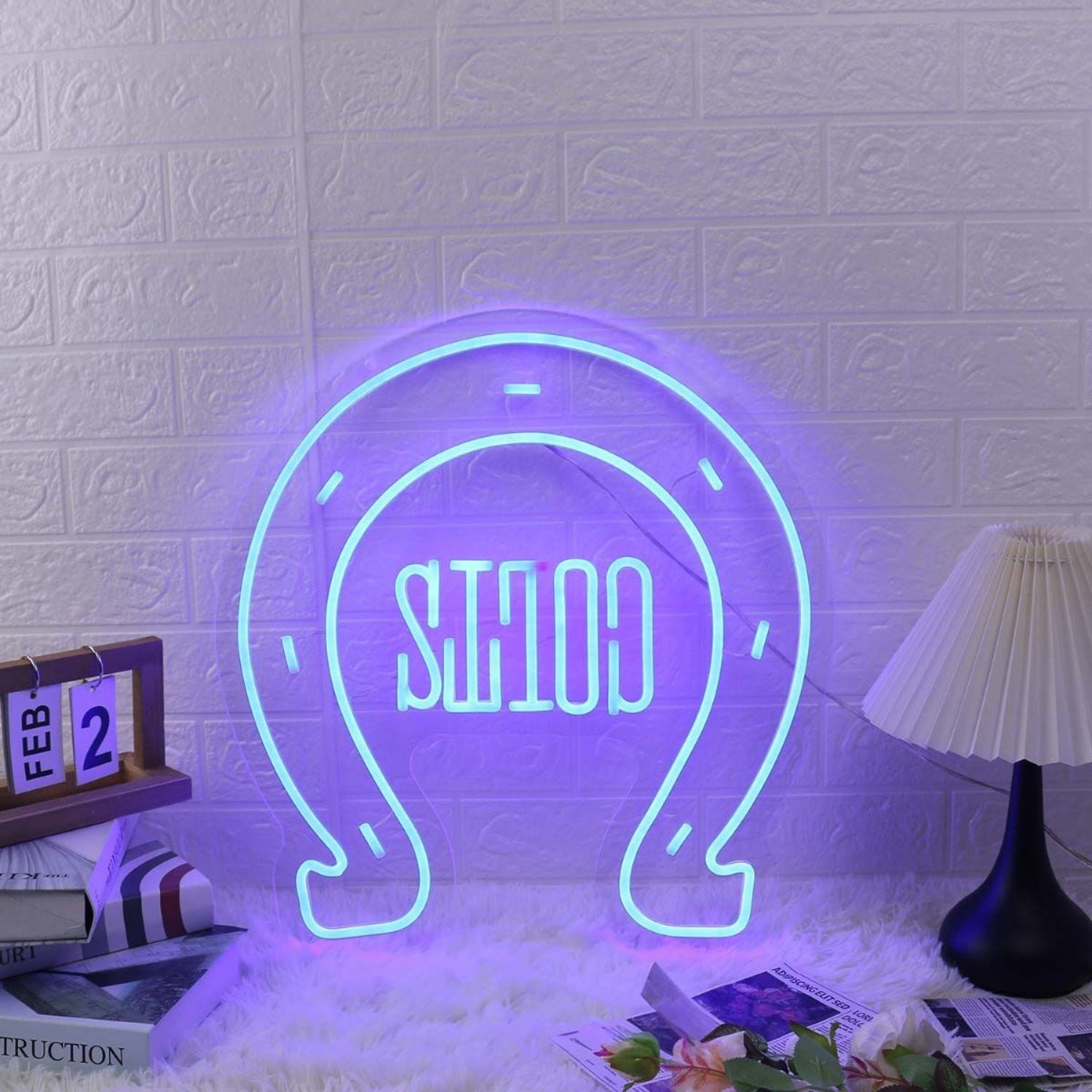 Horseshoe Blue Led Neon Sign - Shineneon