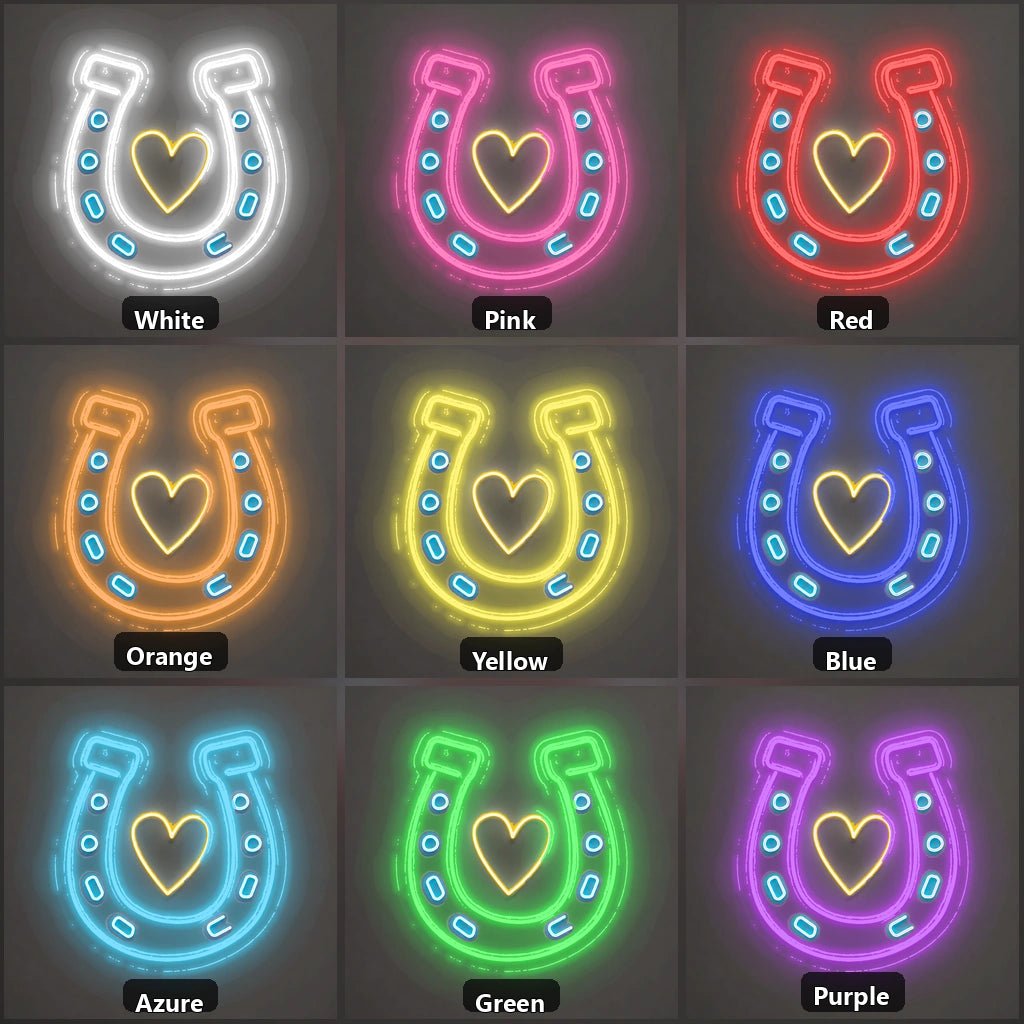 Horseshoe Heart Vintage LED Neon Sign - Shineneon