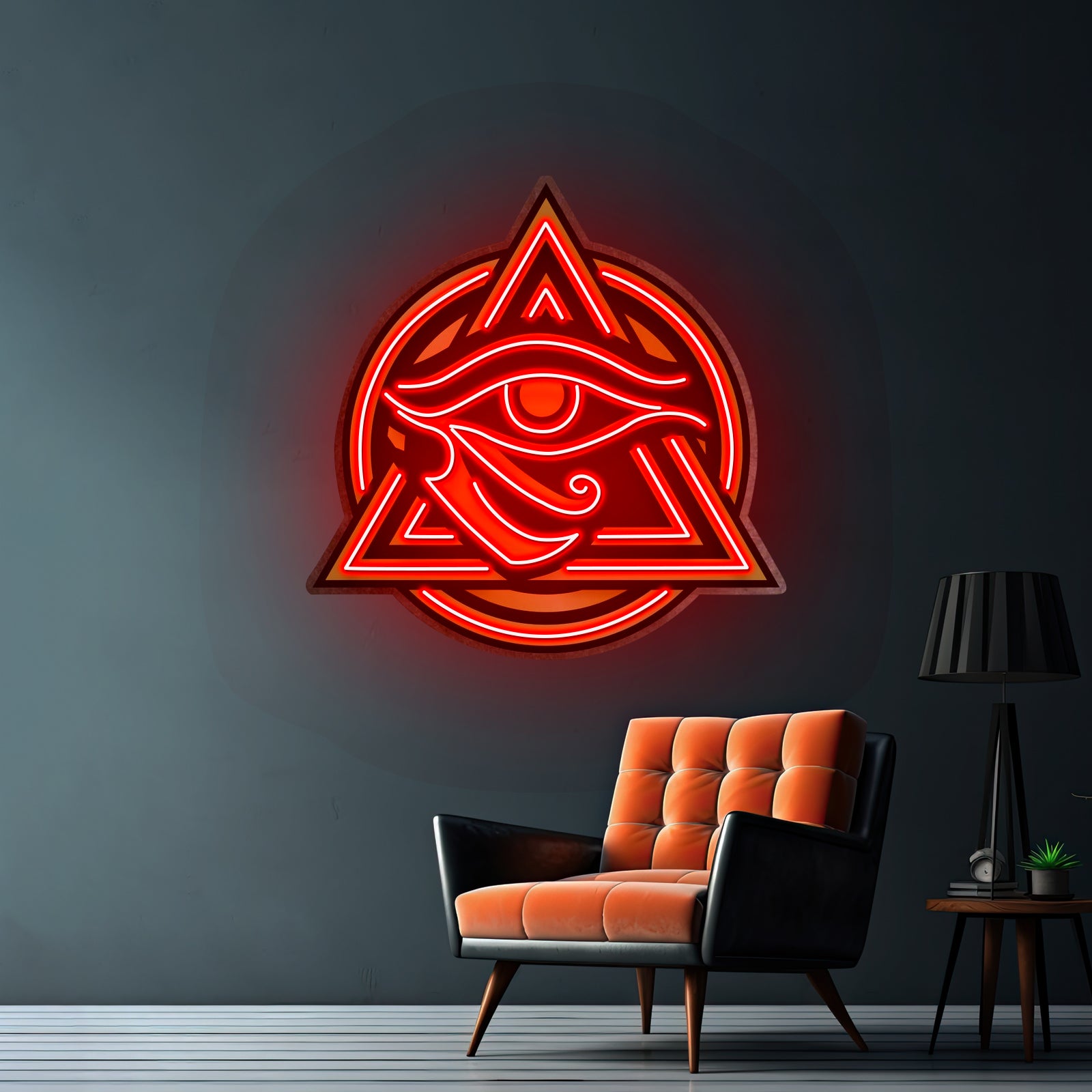 Horus Eye Led Neon Acrylic Artwork For Sale - Custom LED neon sign front view