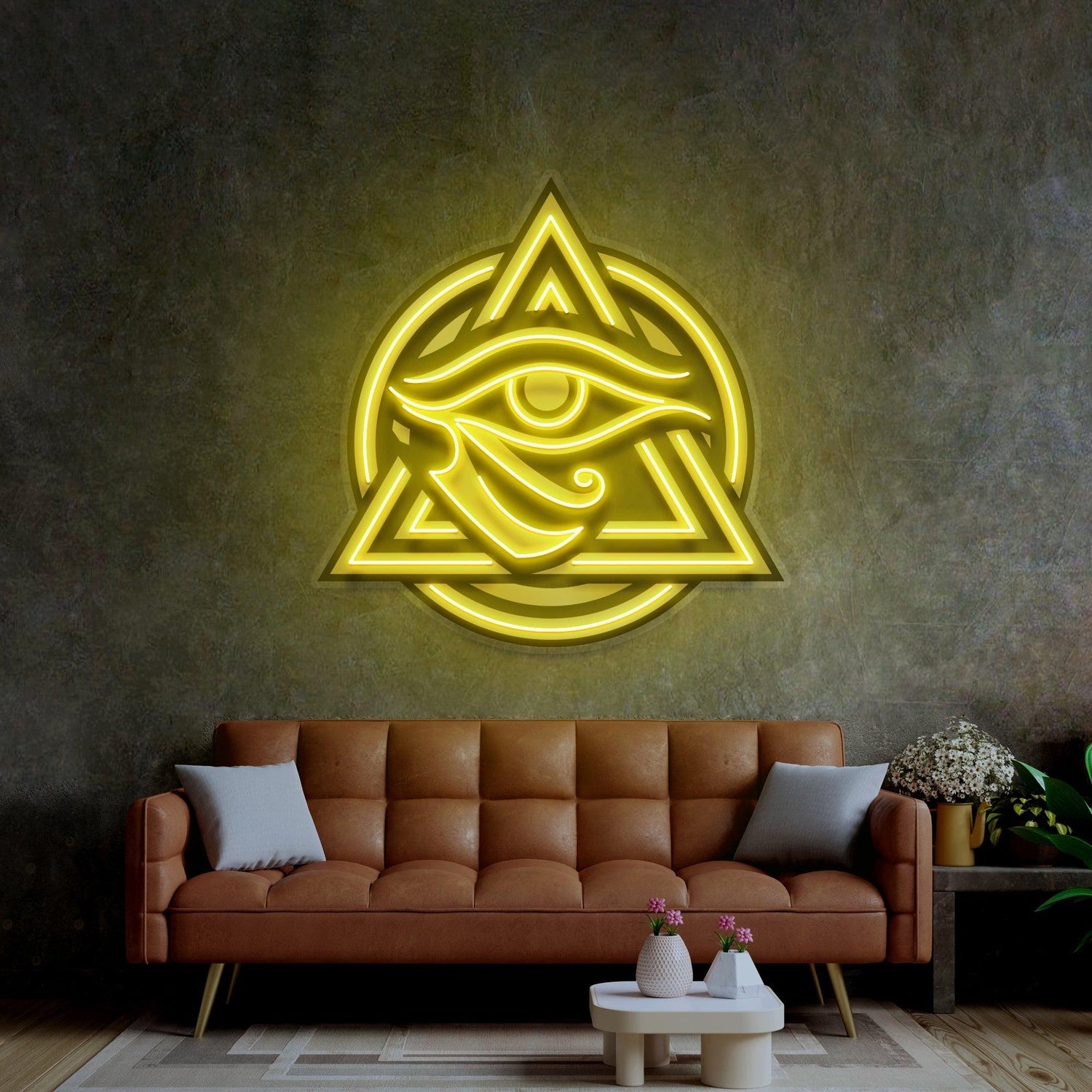 Horus Eye Triangle Uv Printed Led Neon Sign Mystic Wall Art | Shineneon