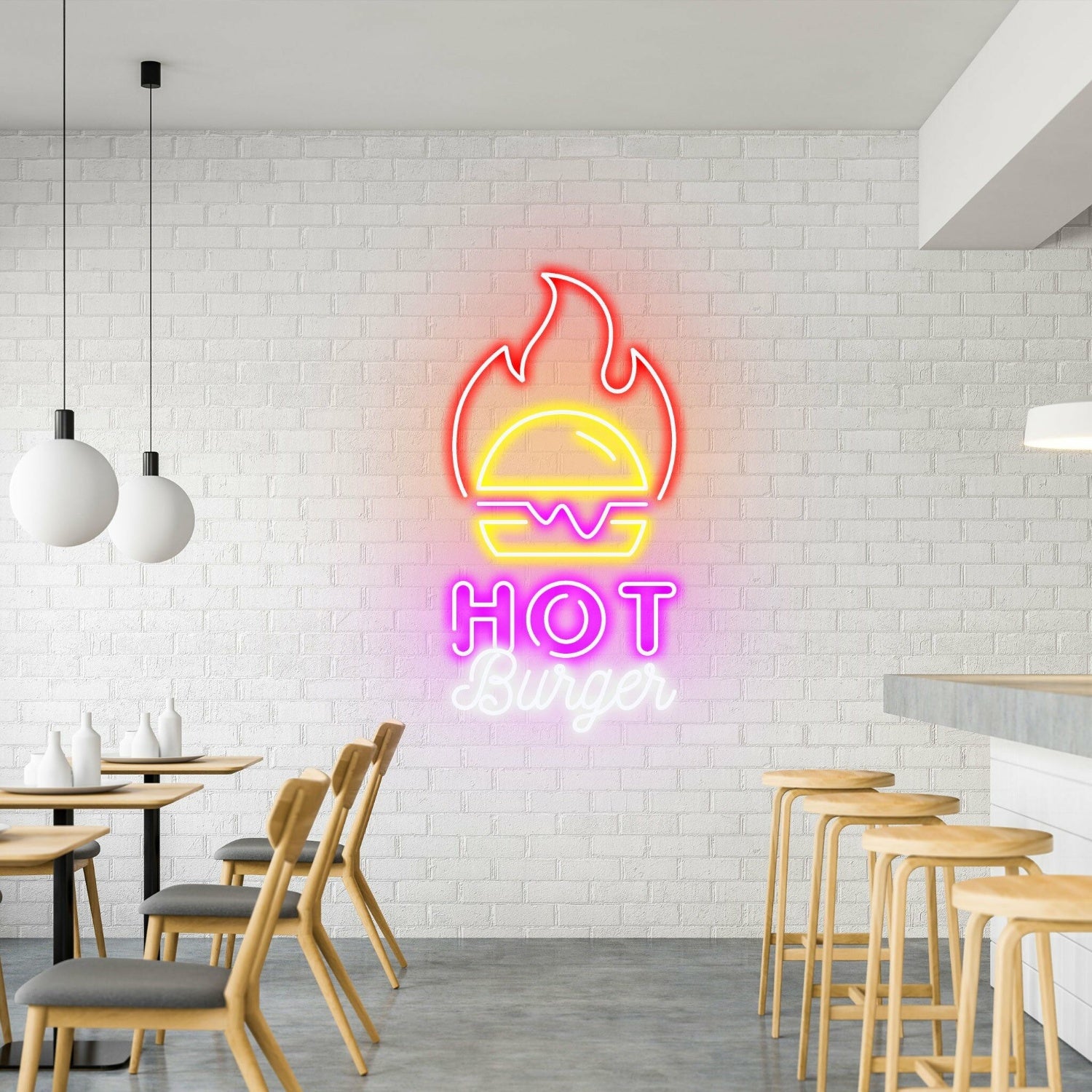 Hot Burger Spicy Neon For Hot Food Eateries | Shineneon