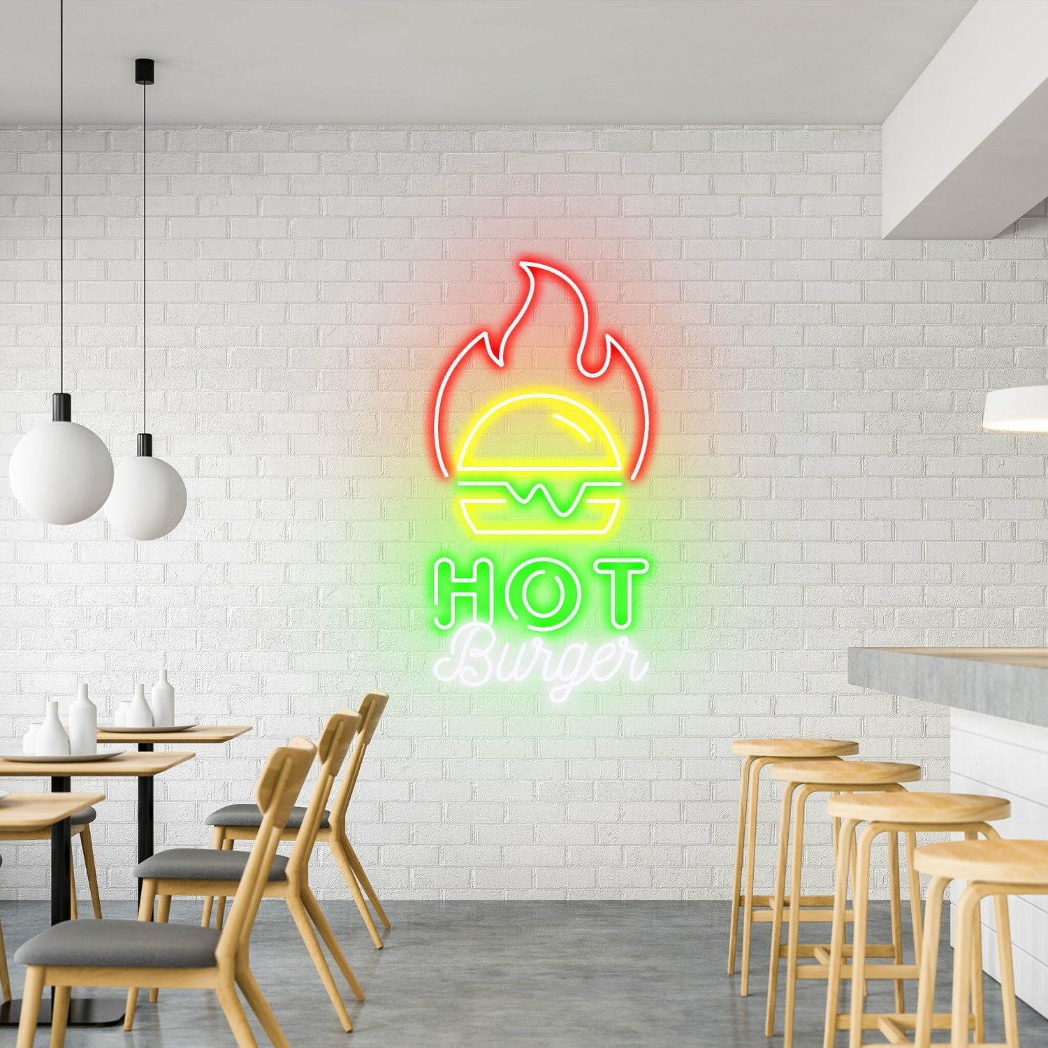 Hot Burger Spicy Neon For Hot Food Eateries | Shineneon