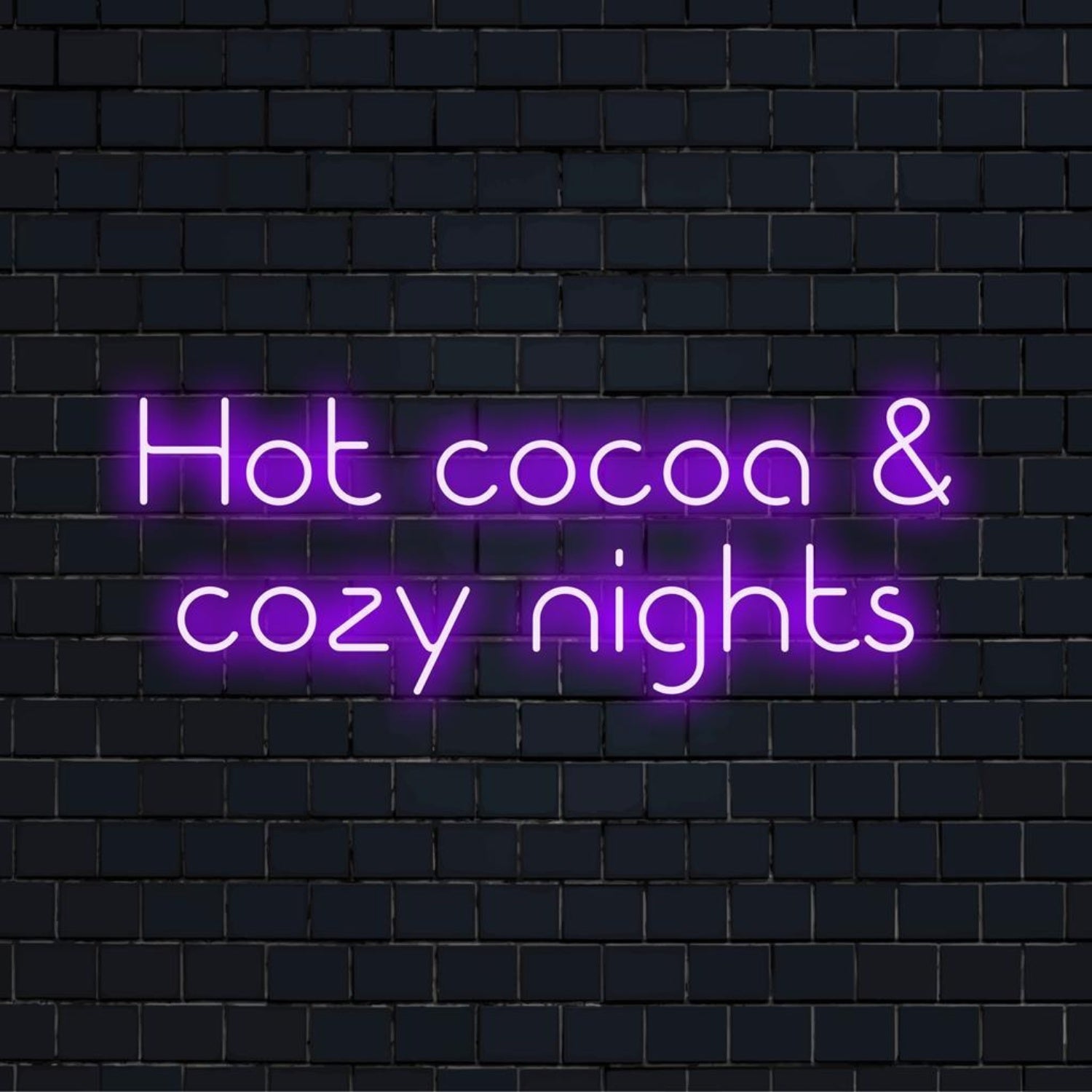 Hot Cocoa Cozy Nights Purple Led Neon Sign For Cafe Home Wall Decor | Shineneon