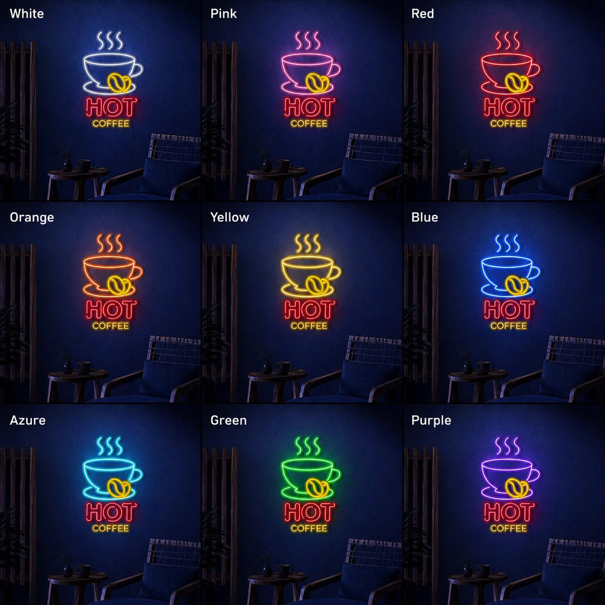 Hot Coffee LED Neon Sign Man Cave Neon Sign - Shineneon