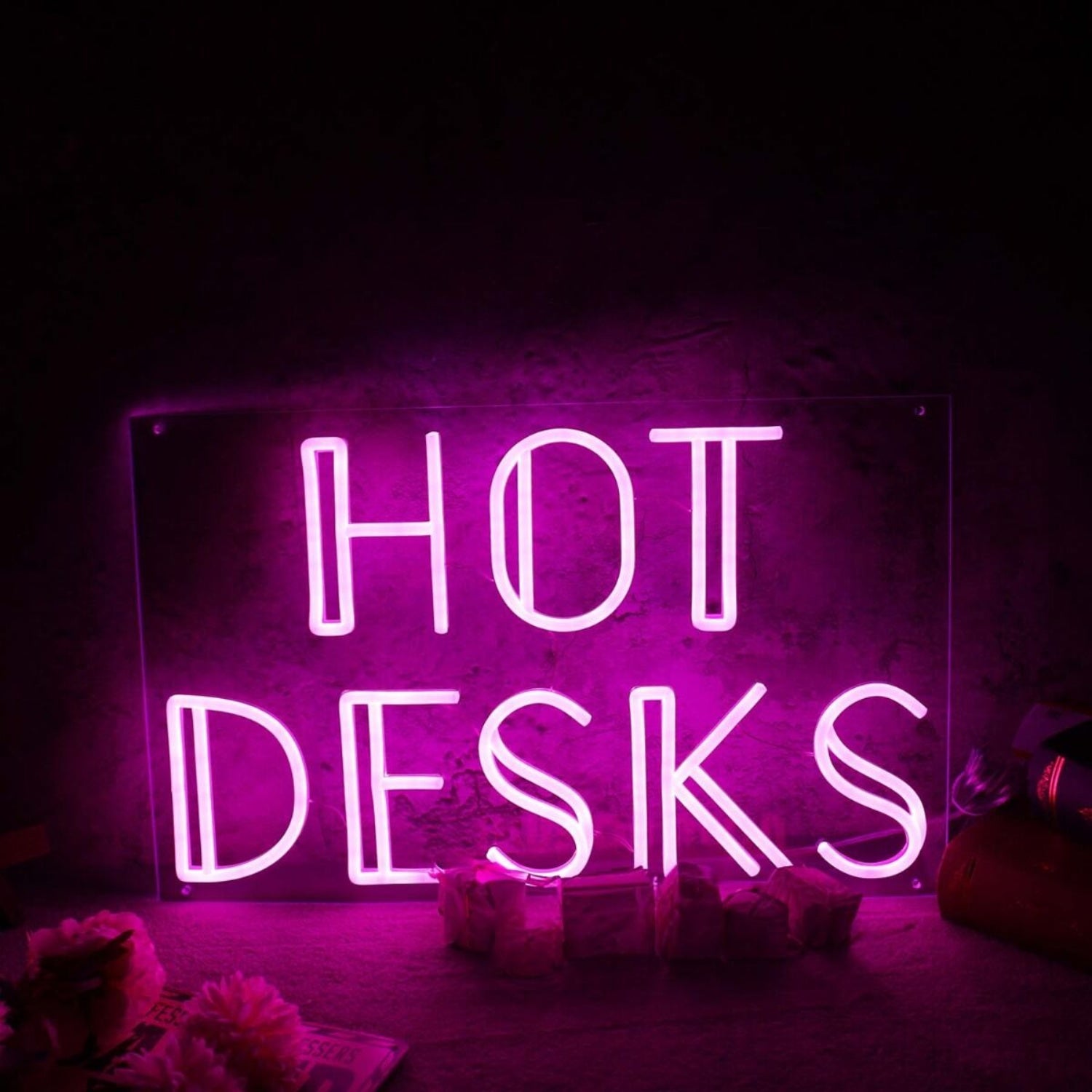 Hot Desks Pink Led Neon Sign | Shineneon