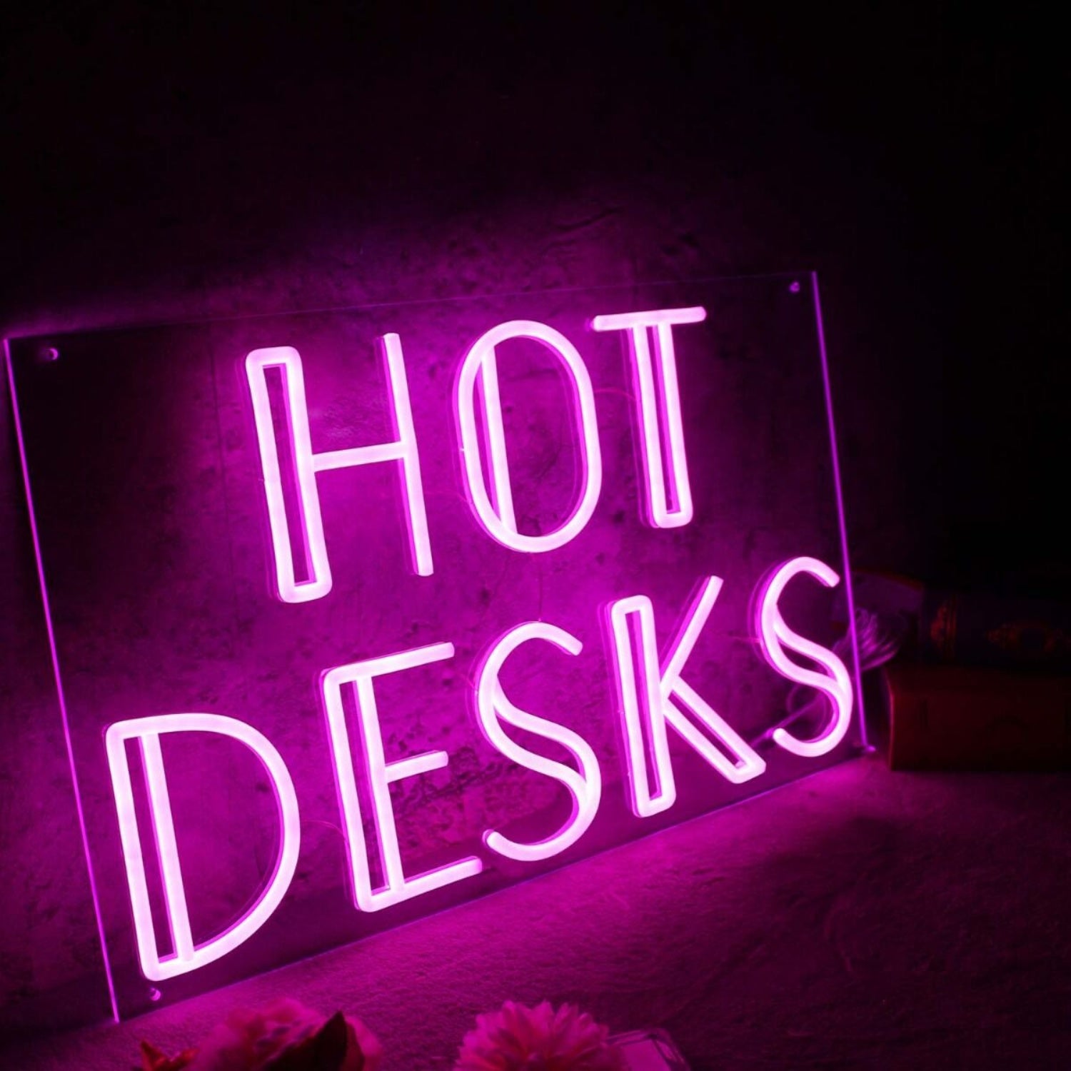 Hot Desks Pink Led Neon Sign | Shineneon
