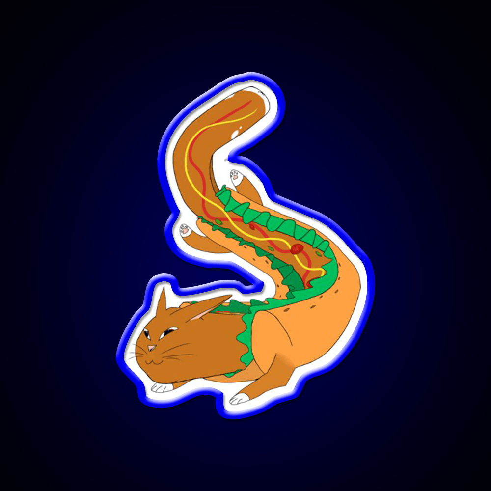 Hot Dog Cat Yes Really Fast Food Led Neon Sign For Burger Place Rgb Color - Shineneon