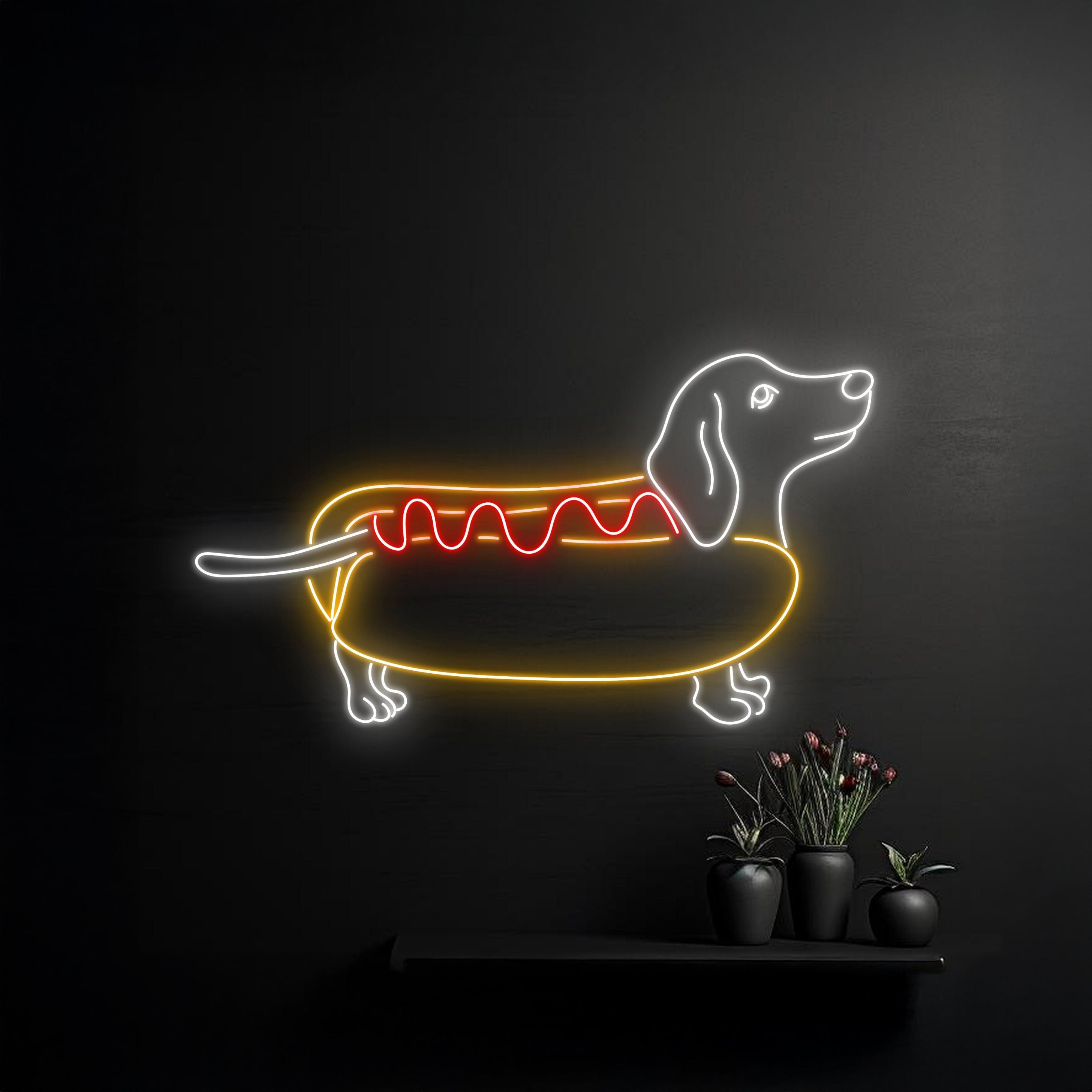 Hot Dog Dachshund Led Light Food Shop Room Wall Decor | Shineneon