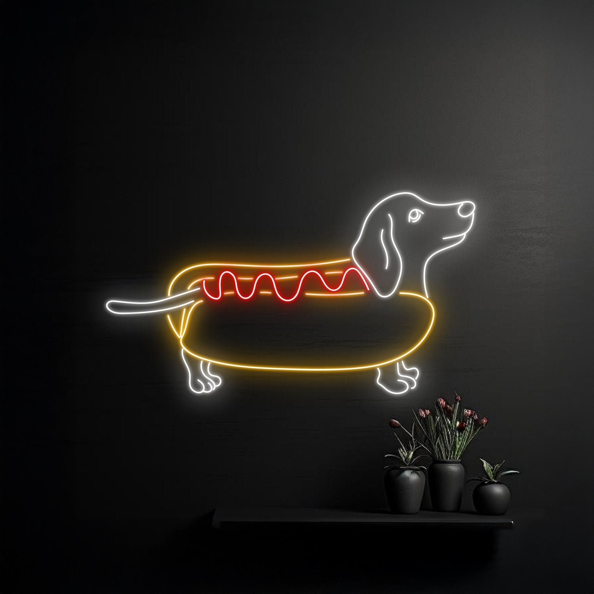 Hot Dog Dachshund Led Light Food Shop Room Wall Decor - Shineneon