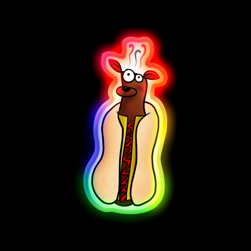 Hot Dog Fast Food Led Neon Sign For Burger Place Rgb Color - LED neon sign close-up detail
