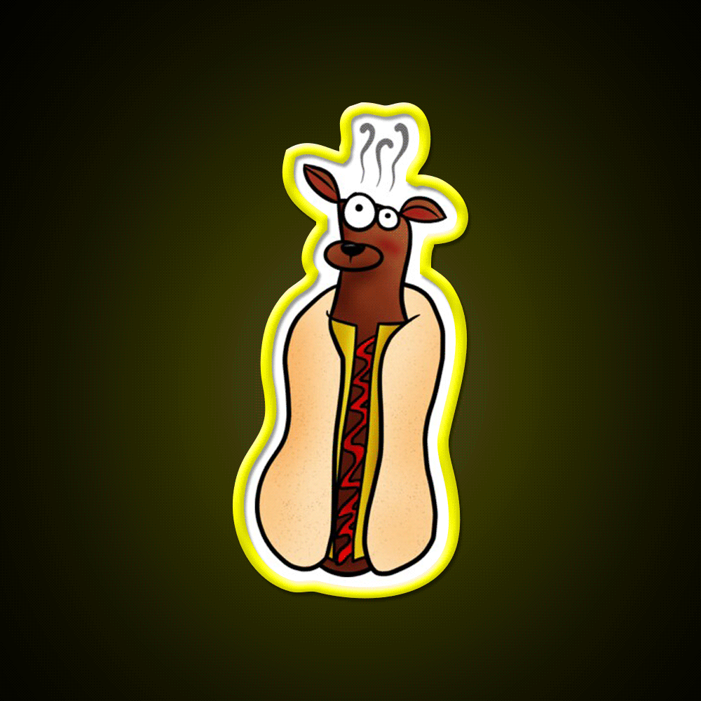 Hot Dog Fast Food Led Neon Sign For Burger Place Rgb Color - Custom LED neon sign front view
