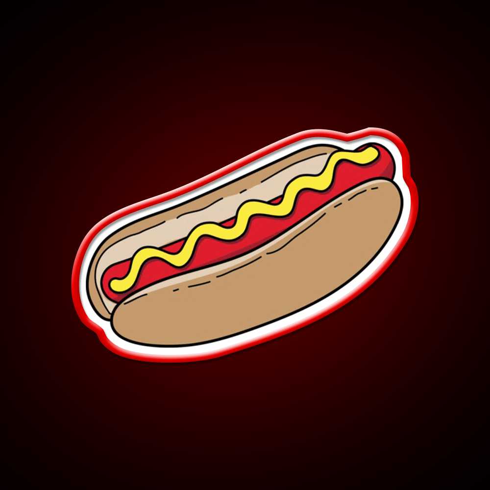 Hot Dog Snack Food Led Neon Sign For Snack Room Rgb Color - Shineneon