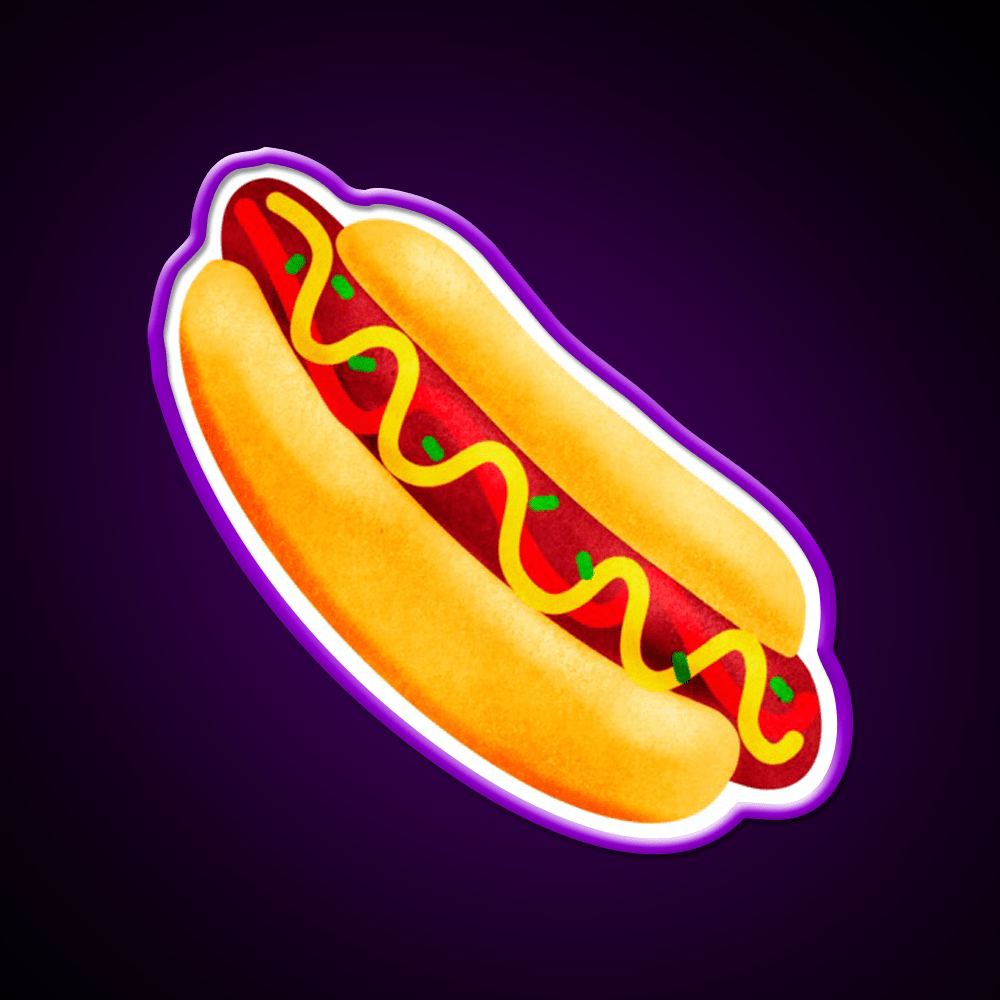 Hot Dog Snack Food Led Neon Sign For Vending Area Rgb Color - Shineneon