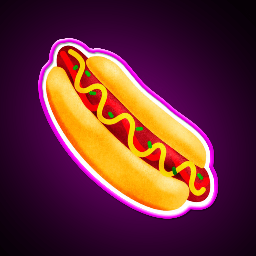 Hot Dog Snack Food Led Neon Sign For Vending Area Rgb Color - Shineneon