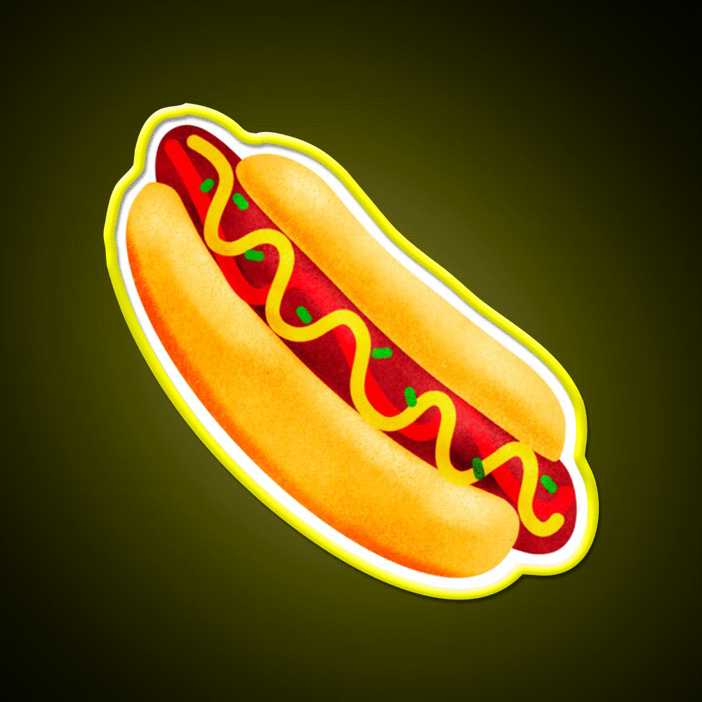 Hot Dog Snack Food Led Neon Sign For Vending Area Rgb Color - Custom LED neon sign front view