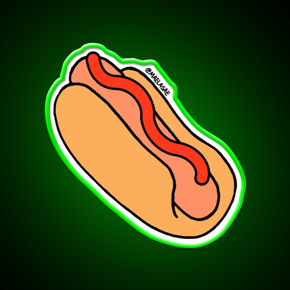 Hot Dog With Ketchup Snack Food Led Neon Sign Rgb Color - Shineneon
