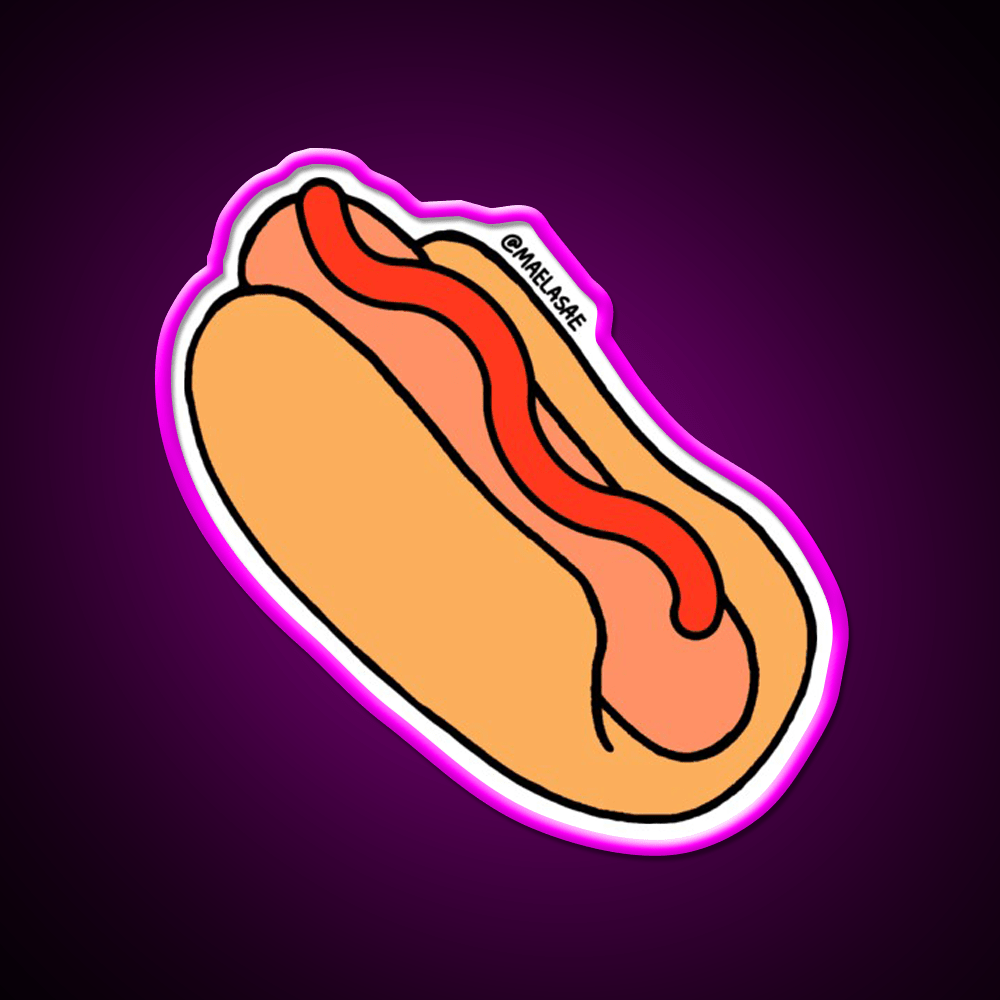 Hot Dog With Ketchup Snack Food Led Neon Sign Rgb Color - Shineneon