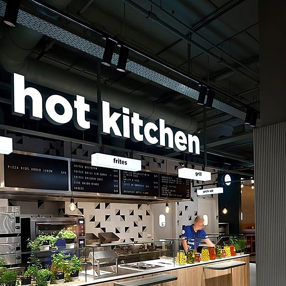 Hot Kitchen 3D Frontlit Letters Metal Led Sign