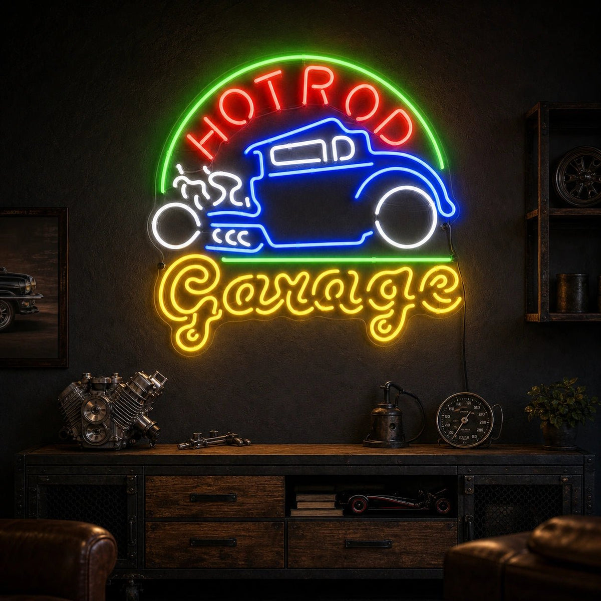 Hot Rod Garage LED Neon Sign - Shineneon