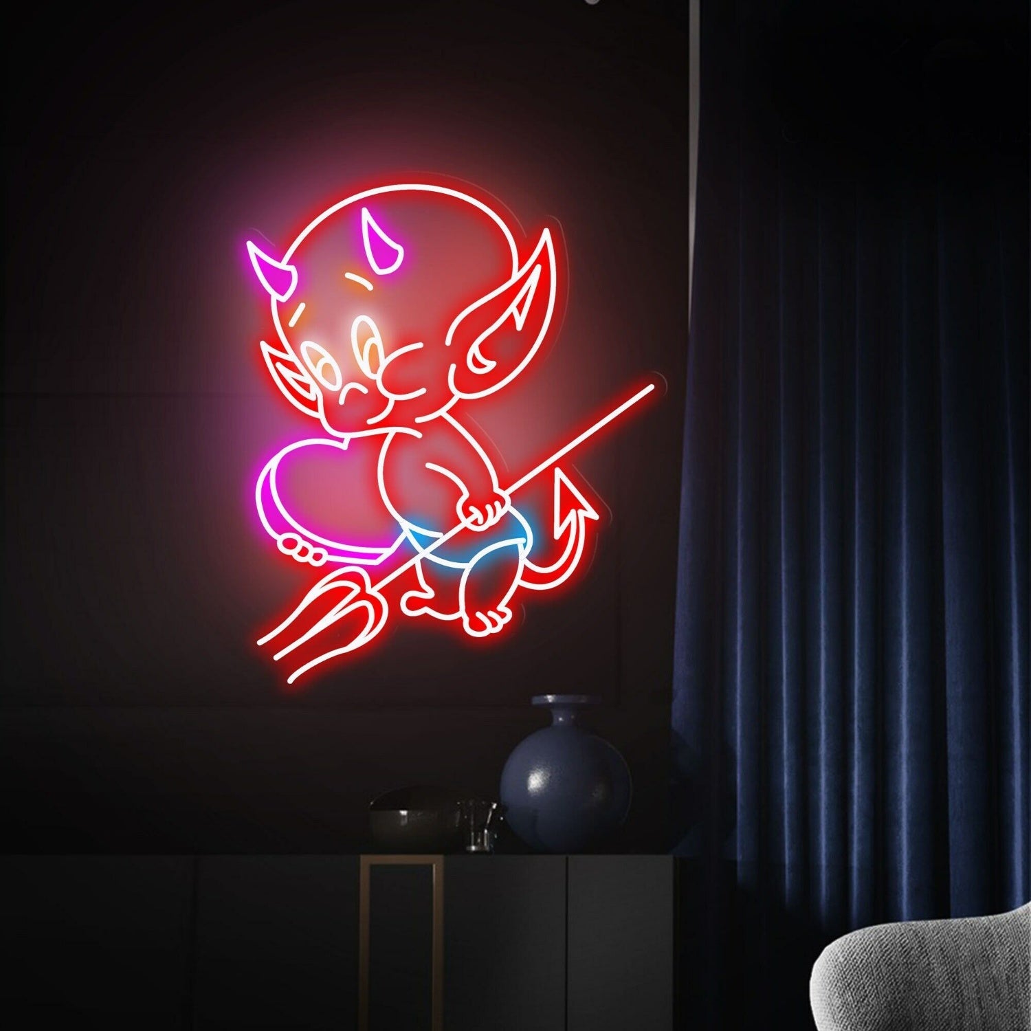 Hot Stuff Little Devil Led Neon Sign Bar - Shineneon
