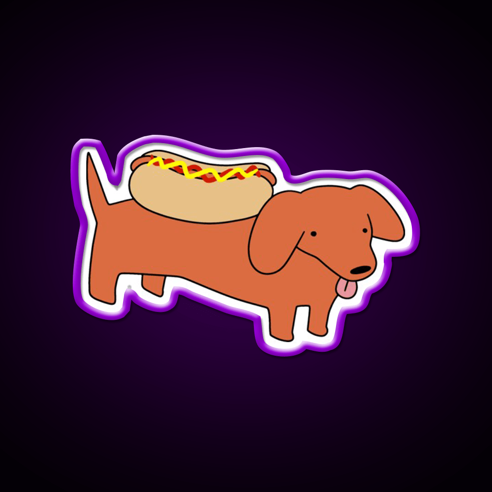 Hotdog Dachshund Fast Food Led Neon Sign For Burger Place Rgb Color - Shineneon